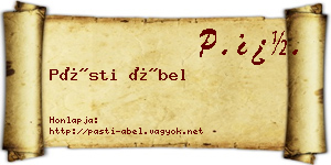 Pásti Ábel névjegykártya
